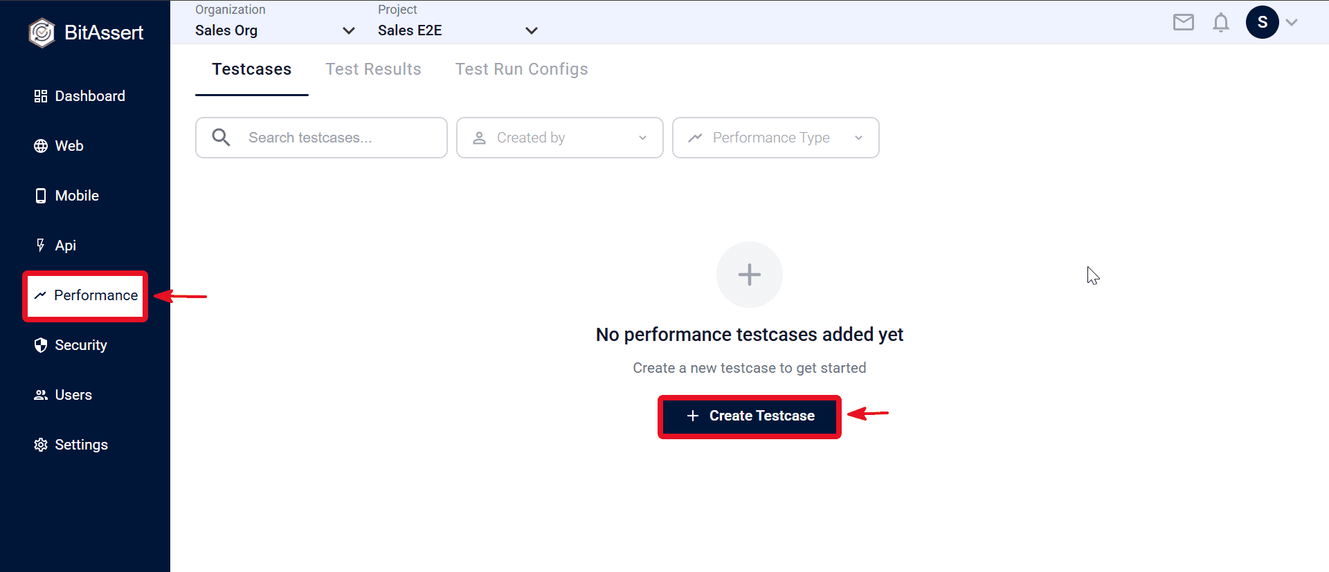 Performance Testcase creation workflow