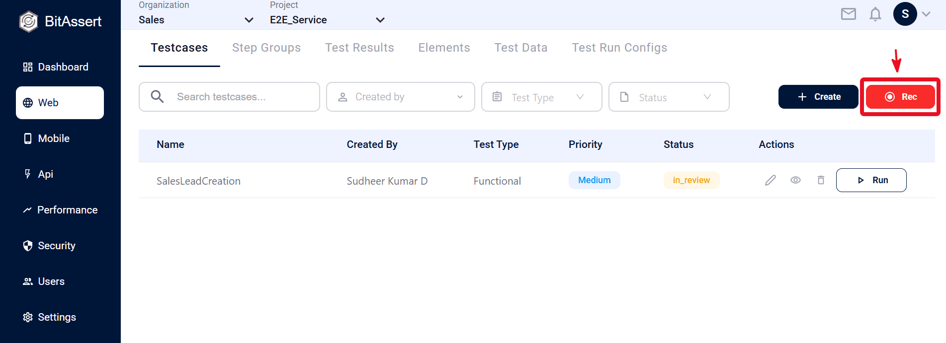 Edit Element modal window sidebar