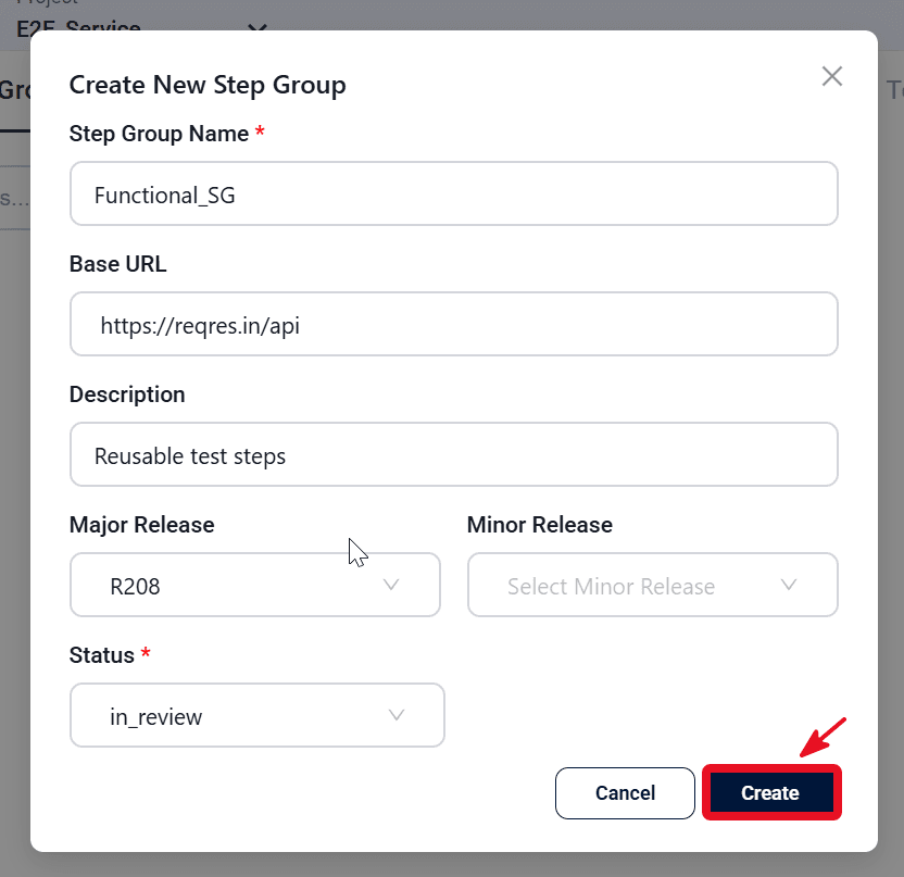 API Step Group editor with HTTP steps, request tabs, and Send