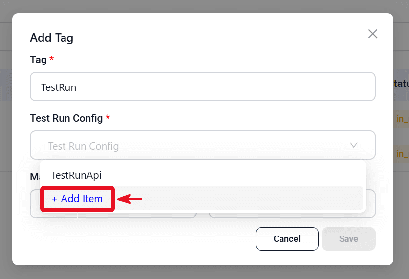 Create API Test Run Config inline from run dialog