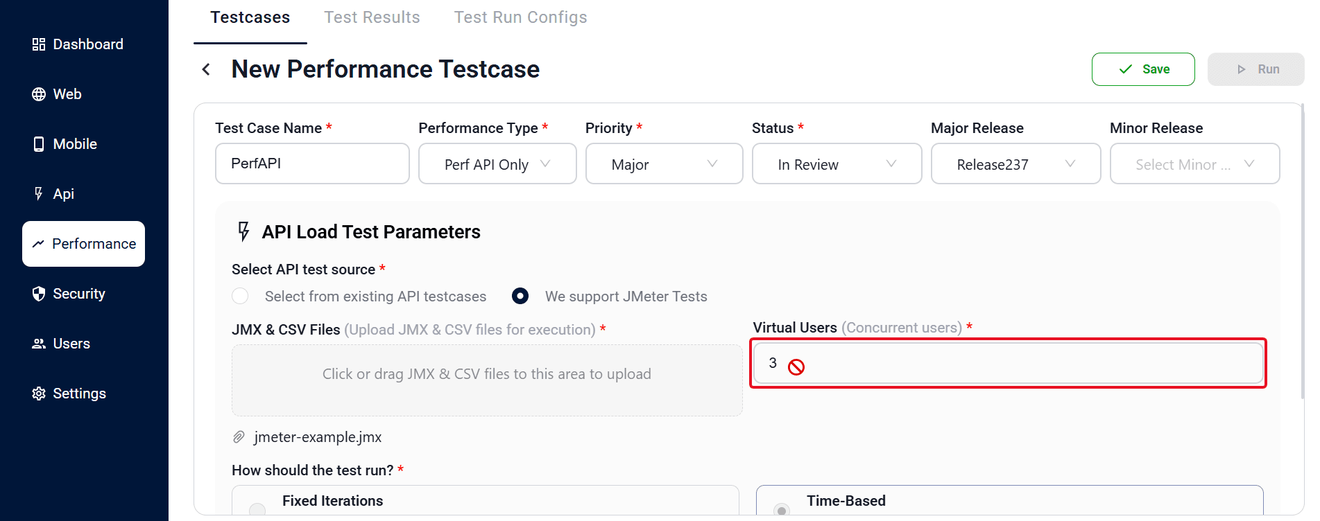 Queued test result showing QUEUED status
