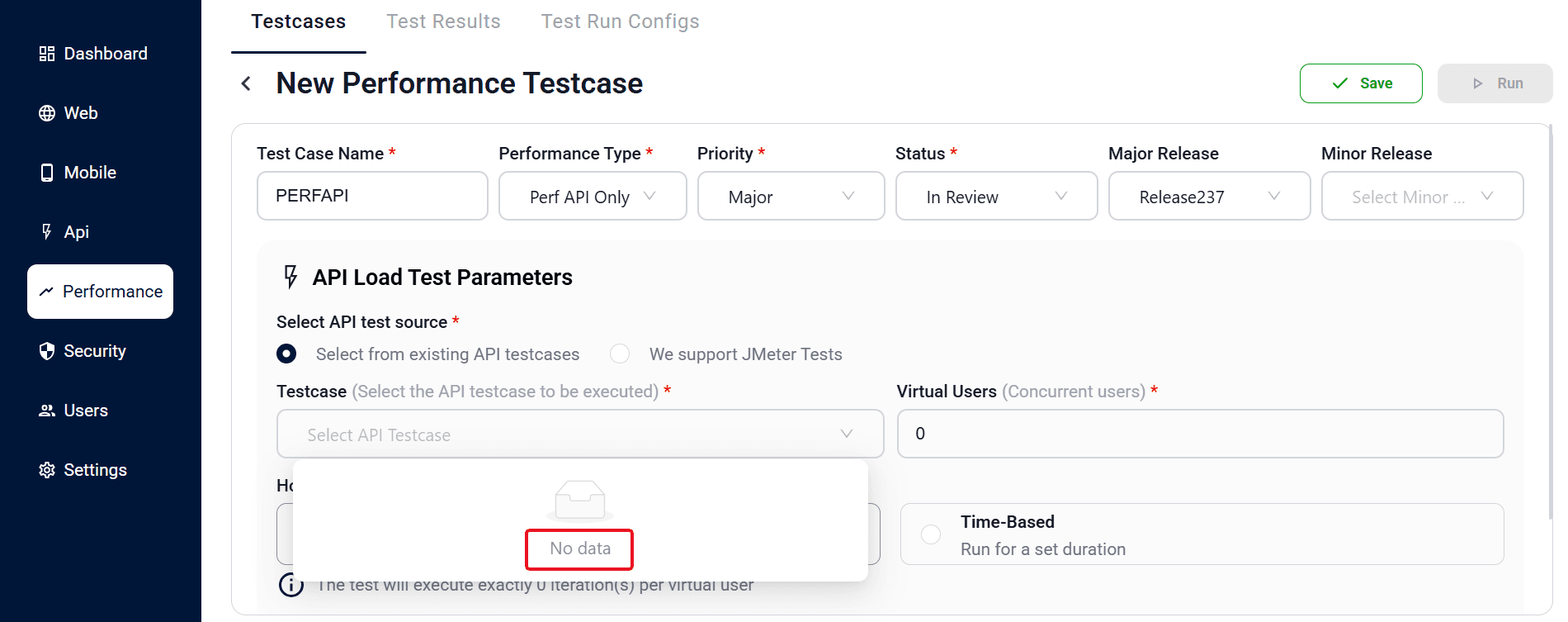 Queued test result showing QUEUED status